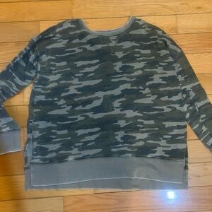Lucky Brand Green Camouflage Sweater